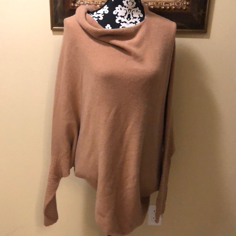 HER Paris Funky mock turtle neck asymmetrical dolman sleeve sweater